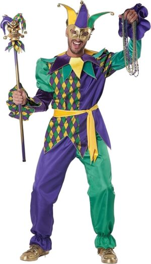 Mardi Gras jester costume full set