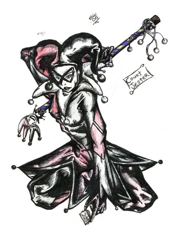 court jester drawing by the pencil