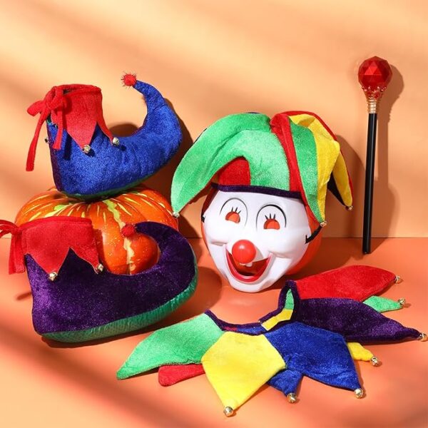 6 Pcs Halloween Jester Costume 2