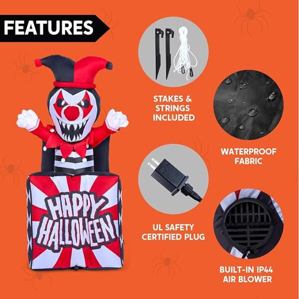 Halloween Animatronics Clown Inflatable Party Decoration - Features