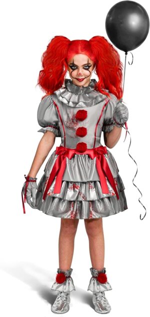 Halloween Scary Jester Costume for Girls