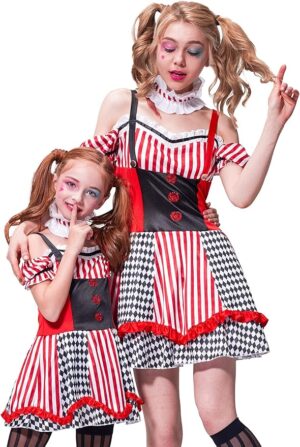 Halloween Sinister Jester Clown Costume