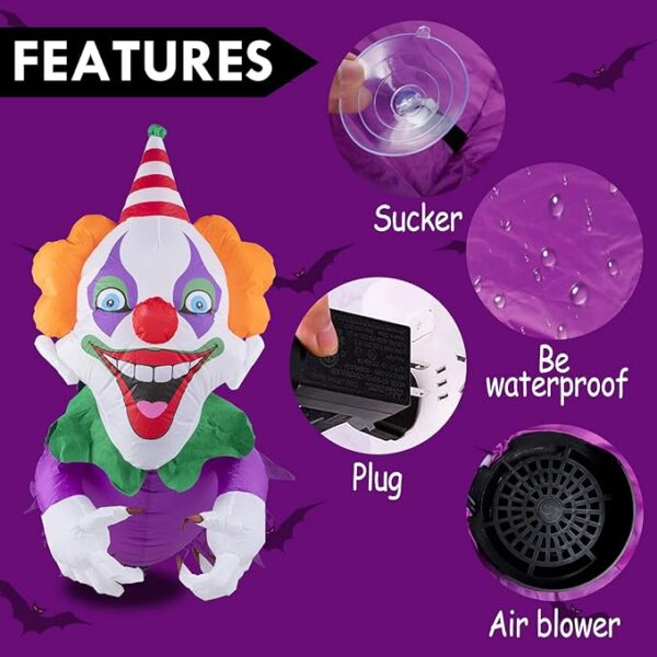 Inflatable Scary Clown - Features