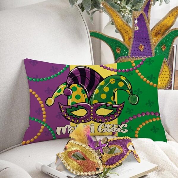 Jester Mask New Orleans Carnival Pillowcase 2