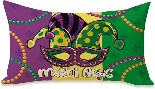 Jester Mask New Orleans Carnival Pillowcase