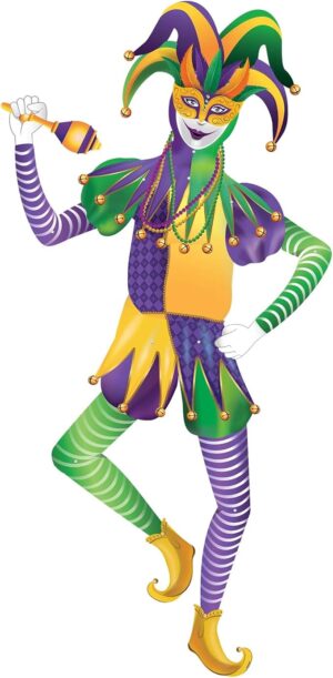 Large Jointed Jester Paper Cutout Decoration