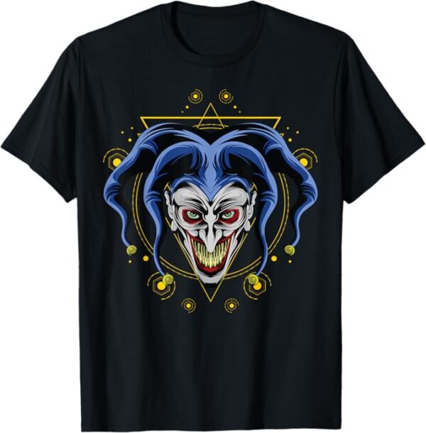 Mad Evil Clown Psycho Scary Joker Jester T-Shirt