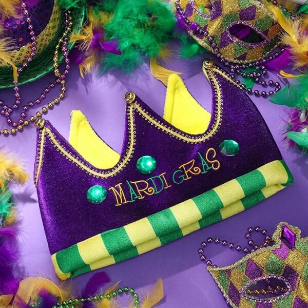 Mardi Gras Jester Royal Crown Flat Lay