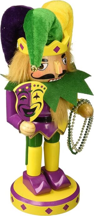 Mardi Gras Jester Nutcracker Figurine