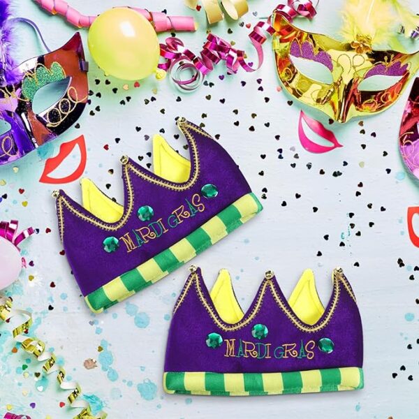 2 pcs Mardi Gras Jester Royal Crown