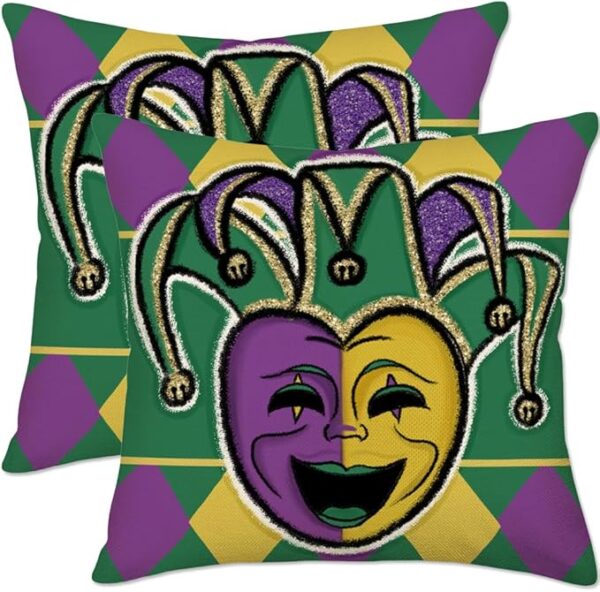 Mardi Gras Throw Pillow Covers