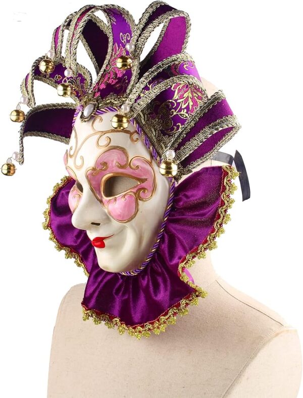 Masquerade Venetian Jester Mask - Side View