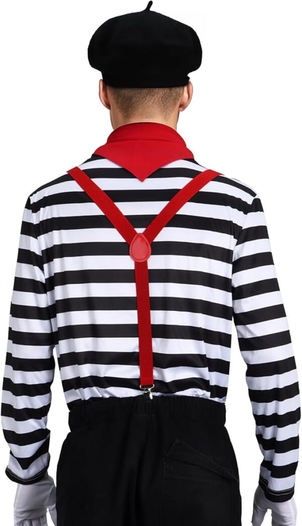 Men Mime Costume French Artist Outfit - Back