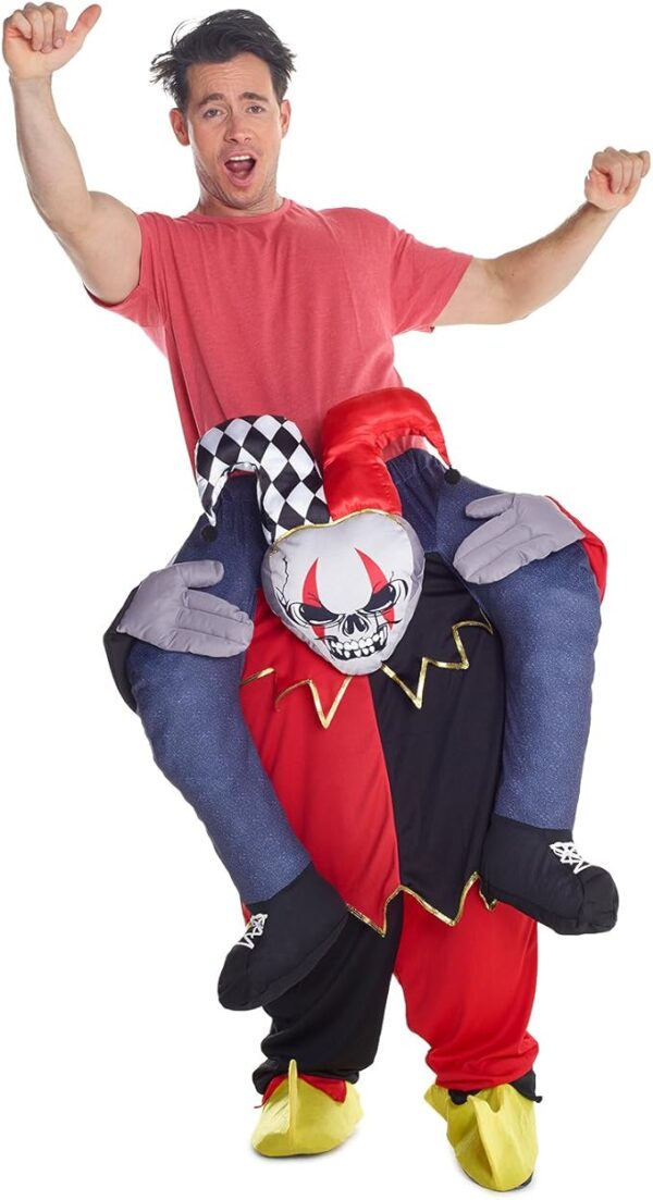 Morph Unisex Piggyback Adult Sized Jester Costume