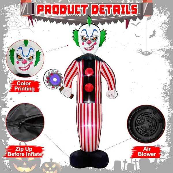 Scary Clown Inflatable Halloween - Details