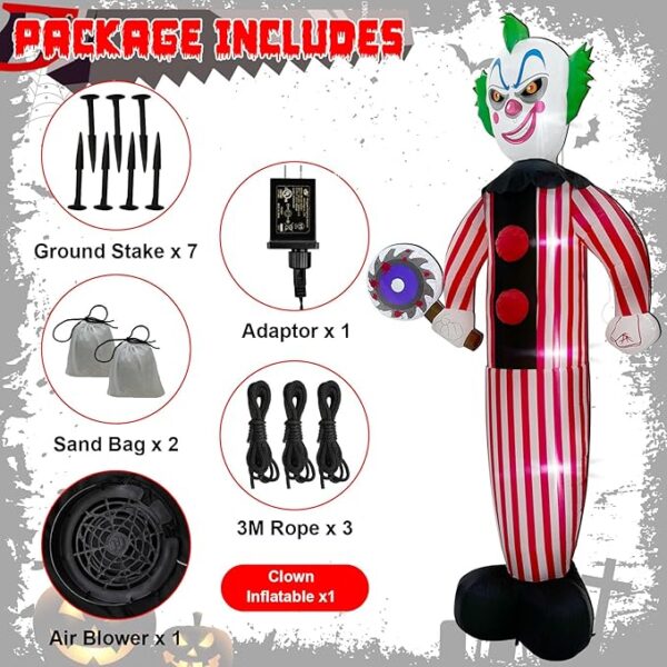 Scary Clown Inflatable Halloween - Inclusions