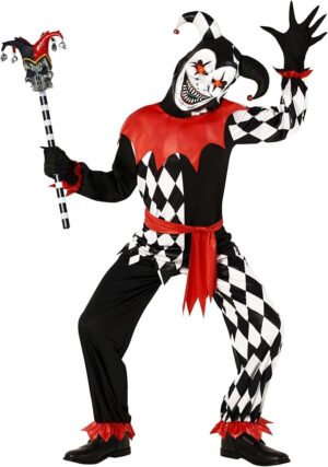 Scary Jester Clown Costume Kids