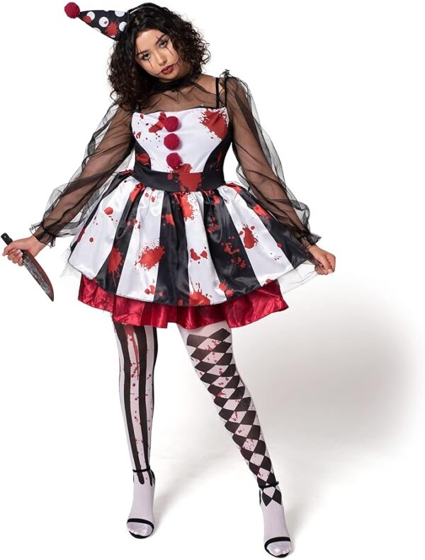 Scary Jester Costume for Women 2