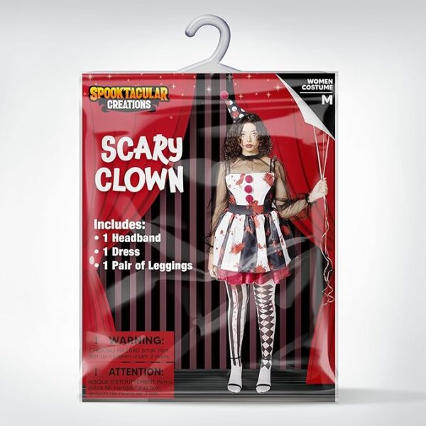 Scary Jester Costume for Women - Package