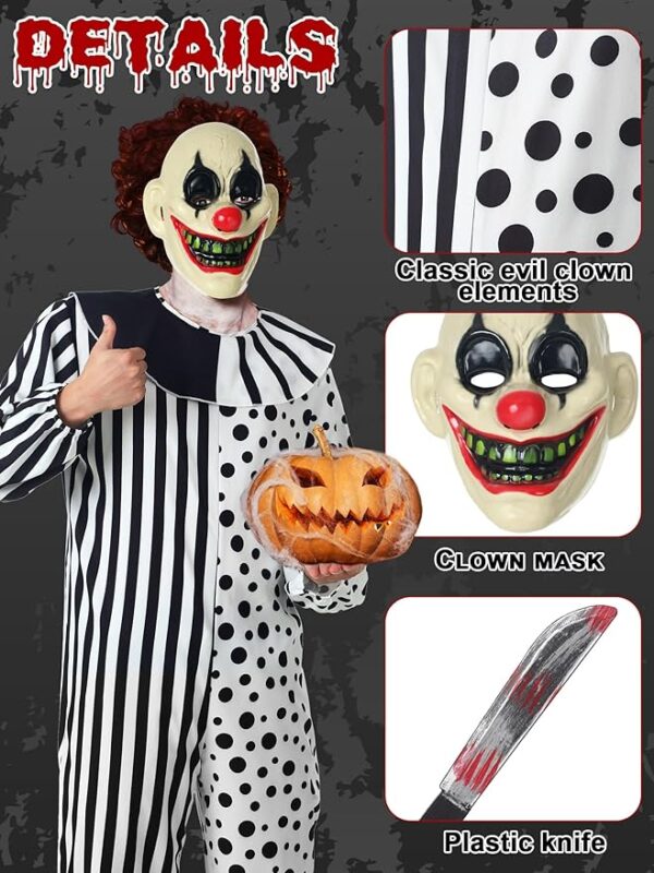 Scary Killer Clown Costume - Details