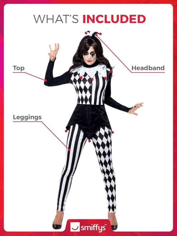 Women's Halloween Female Jester Costume Inclusions