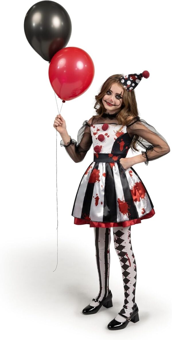 Spooktacular Creations Girls Scary Jester Clown Costume 2