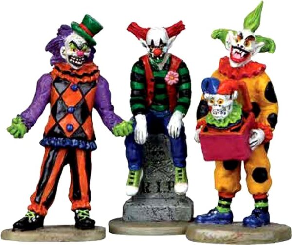 Spooky Town Evil Sinister Clown Set of 3