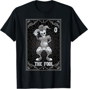 The Fool Clown Jester Goth Gothic Occult Halloween Tarot T-Shirt