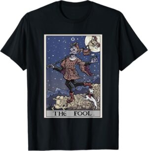 The Fool Tarot Card Halloween Jester Gothic Spooky Horror T-Shirt