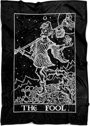 The Fool Tarot Card Throw Blanket