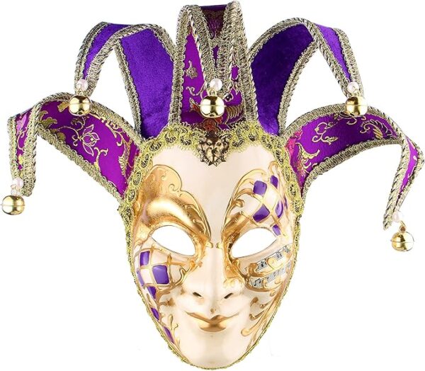 Venetian Jester Mask Purple