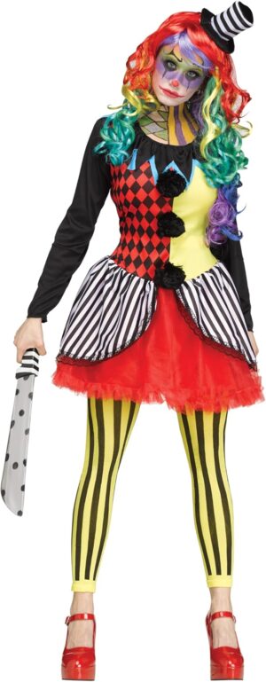 Fun World Women's Freakshow Clown Adult Costume