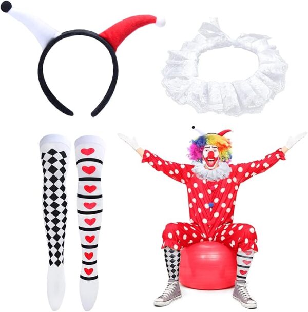 Yewong Halloween Creepy Evil Scary Clown Costume Set - Inclusions